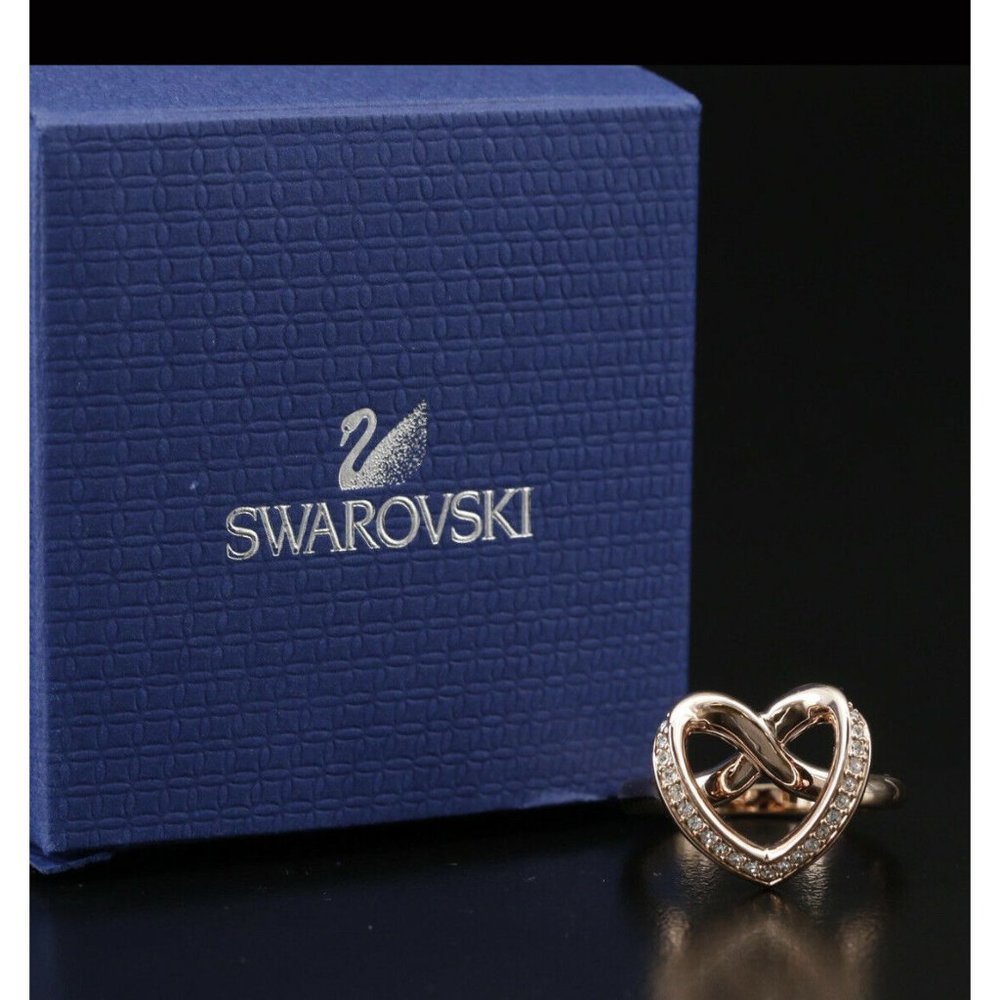 NWT Swarovski Rose Gold Toned Cupidon Heart Ring